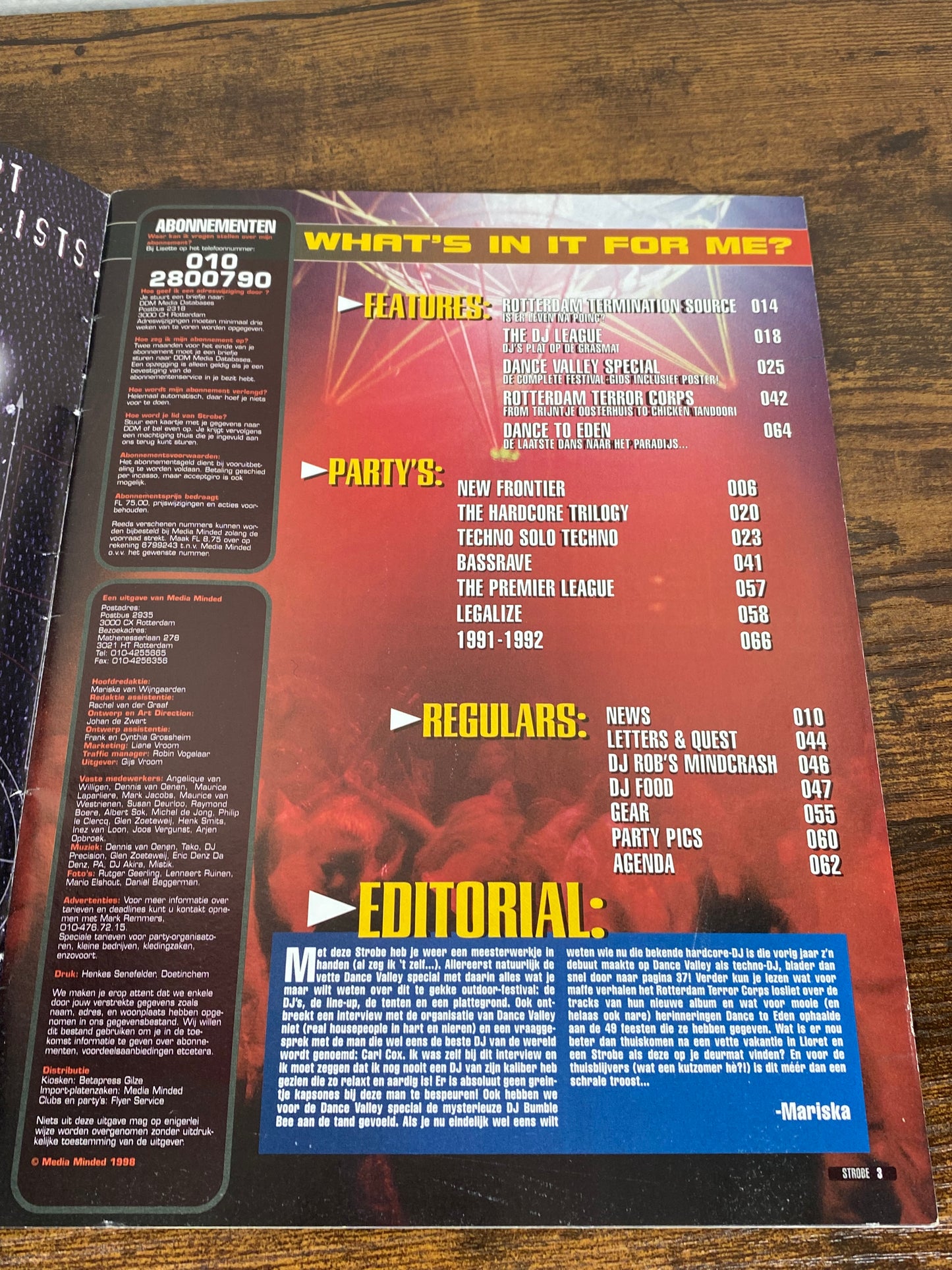 (1998) Strobe Magazine 33 (With Dance Valley '98 Poster)