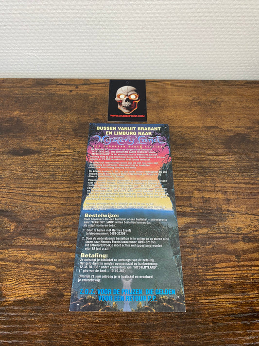 Mystery Land 1996 bus ticket - Flyer