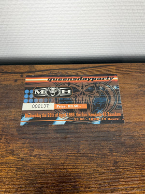 (1998) Masters of Hardcore 'Queensdayparty' Entrance Ticket