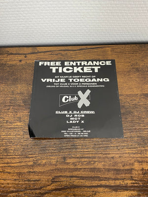 (1997) Club X - Free Entrance Ticket