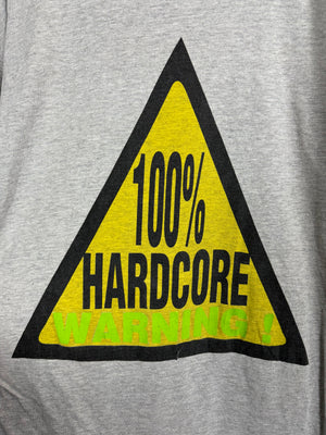 ('90s) 100% Hardcore Warning T-Shirt - Size XL (D-Boy Black Label)